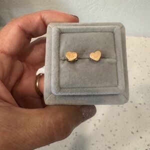 Sterling silver chunky Heart Stud Earrings